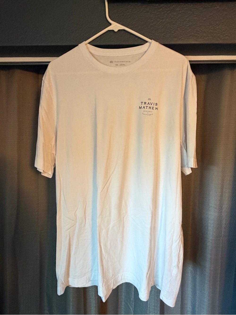 Travis Mathew White Short-Sleeve Crew Tee with Chest Logo